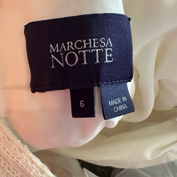 Marchesa Notte Flutter Sleeve Cocktail Dress Ivory Size 6 Perfect Condition - Picture 6 of 8